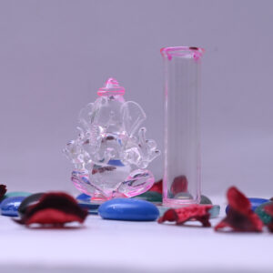 Florensa Handcrafted Double-Sided Glass Lord Ganesha Idol with Pen Stand
