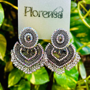 Florensa Elegant Oxidised Silver Plated Afghani Dangler Earrings for Women & Girls