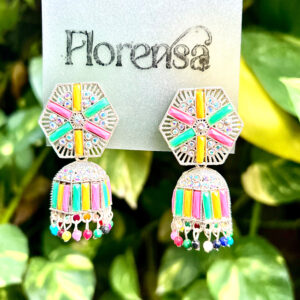 Florensa Trendy Multicolor Oxidised Jhumka Earrings for Women & Girls
