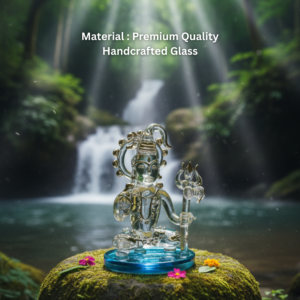 Florensa Handcrafted Lord Shiv Ji Glass Decorative Idol