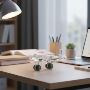 Florensa Handcrafted Glass Airplane Figurine (Showpiece)