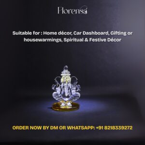 Florensa Handcrafted Glass Lord Ganesha Idol - Double Sided